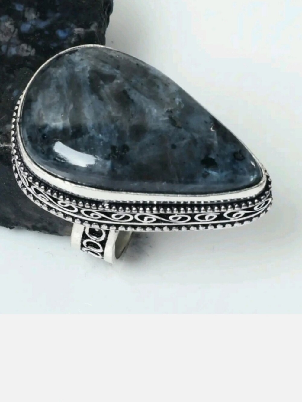 Larvikite Gemstone Jewelry 925 Sterling Silver Antique Design Ring